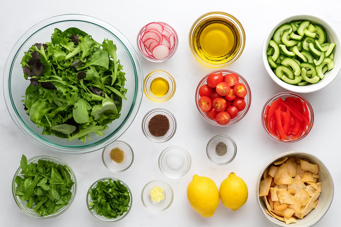 Fattoush (Center Eastern Bread Salad).