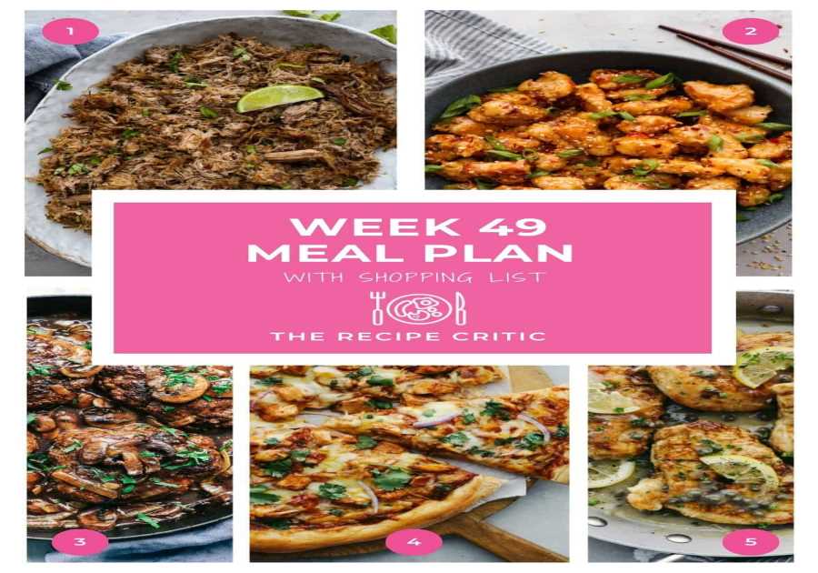 Weekly Meal Plan # 49.