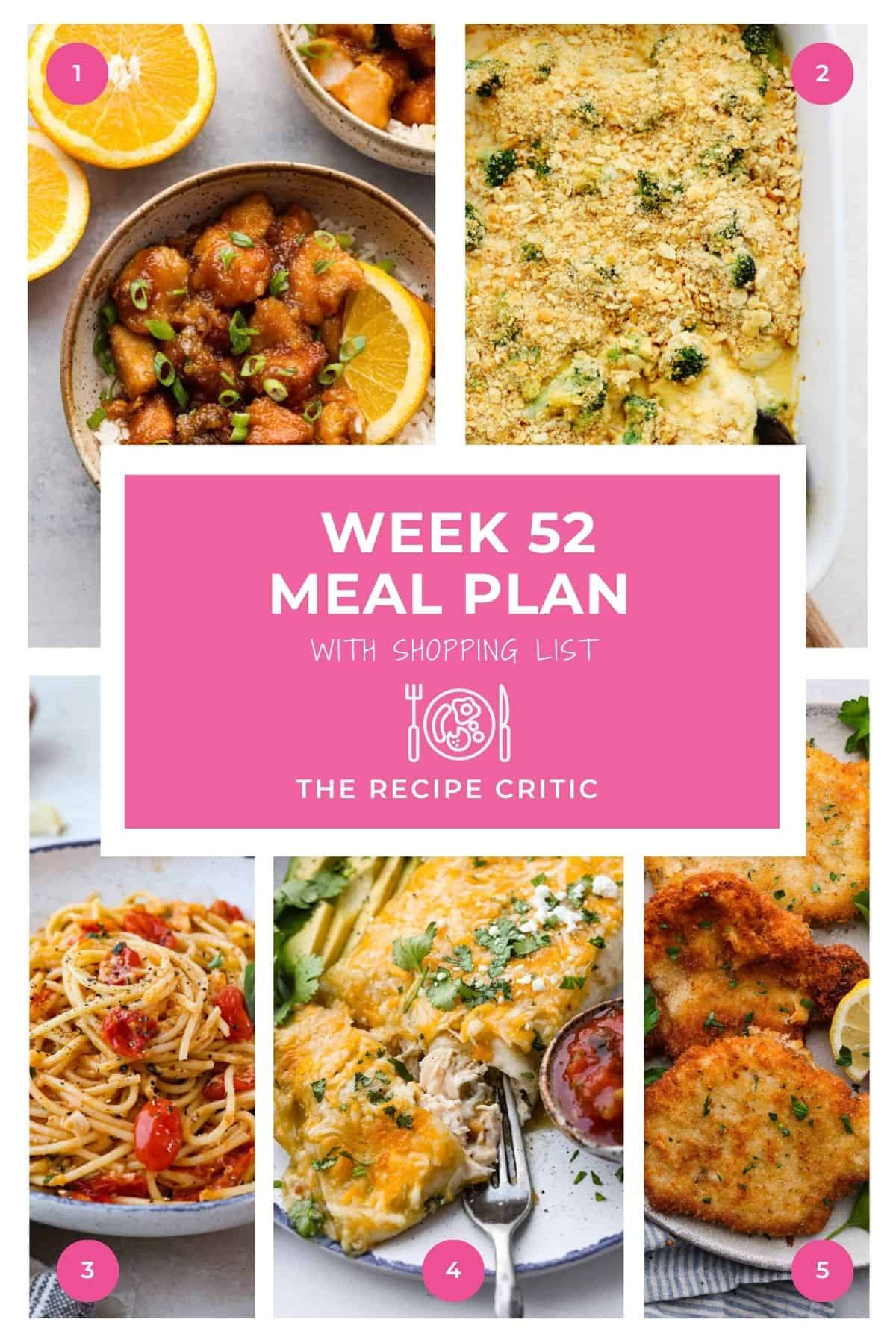 Weekly Dish Plan # 52.