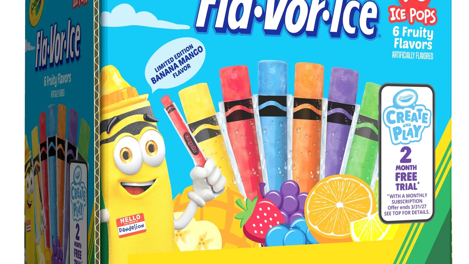 Leftovers: Fla-Vor-Ice brightens freeze pops with Crayola | Mission launches chickpea tortillas
