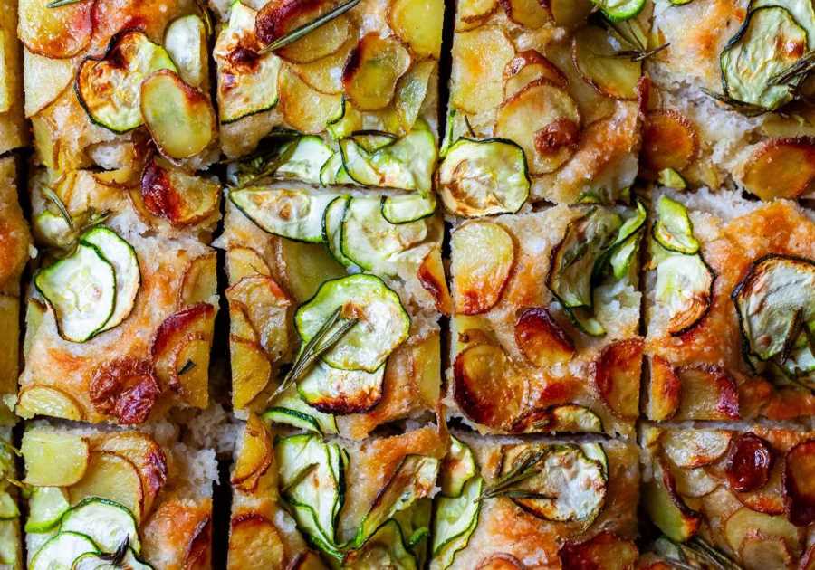 focaccia with zucchini and potatoes