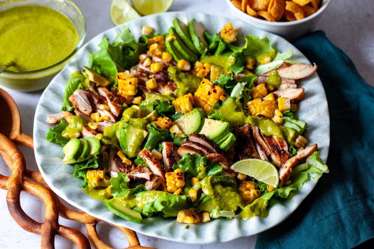 barbequed poultry salad with cilantro-lime clothing