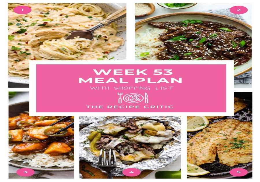 Weekly Meal Plan # 53.