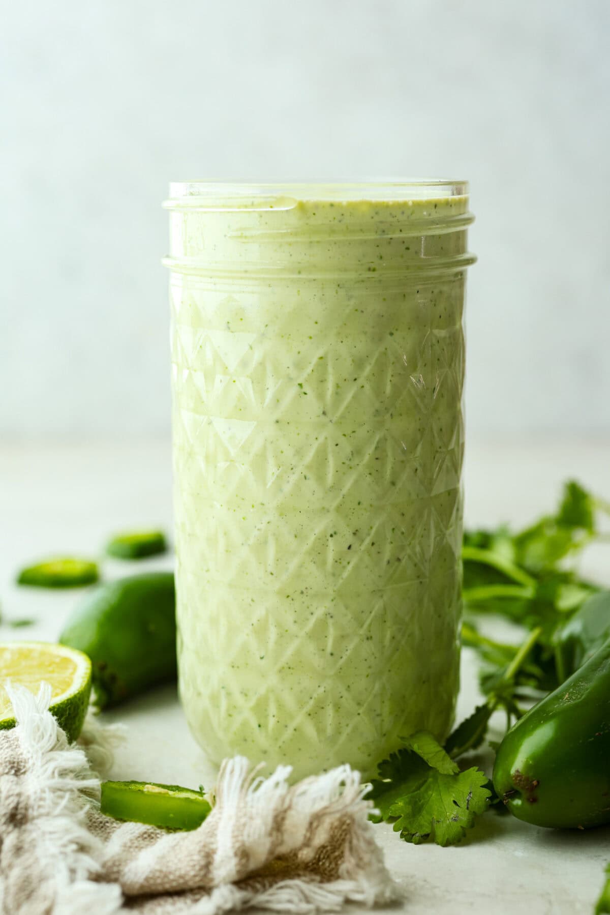 Small jar of Jalapeño ranch dressing. 