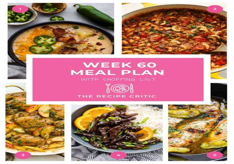Weekly Dish Plan # 60.