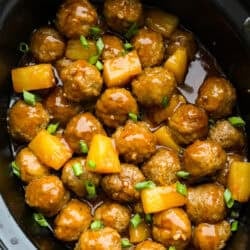 Crock Pot Huli Meatballs