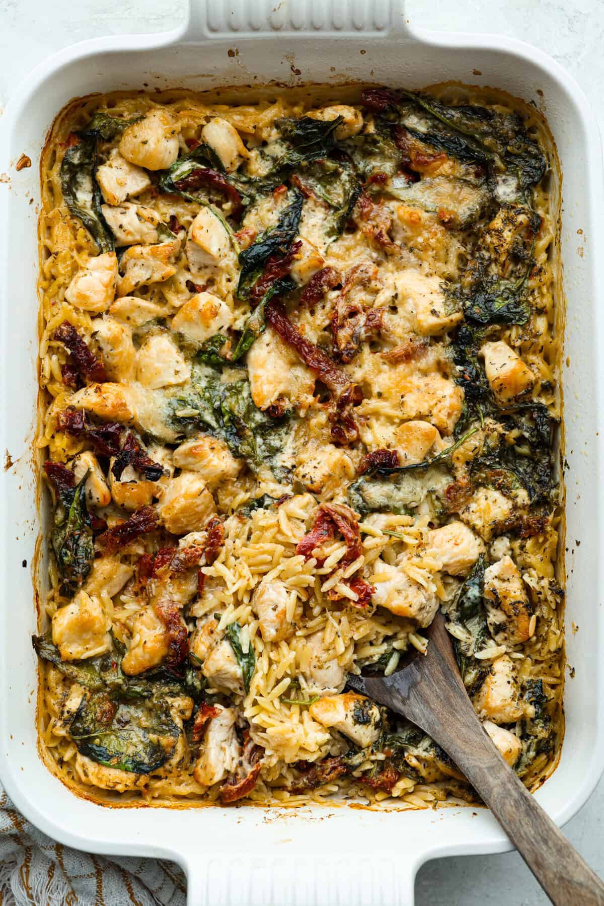Tuscan Poultry Orzo Bake