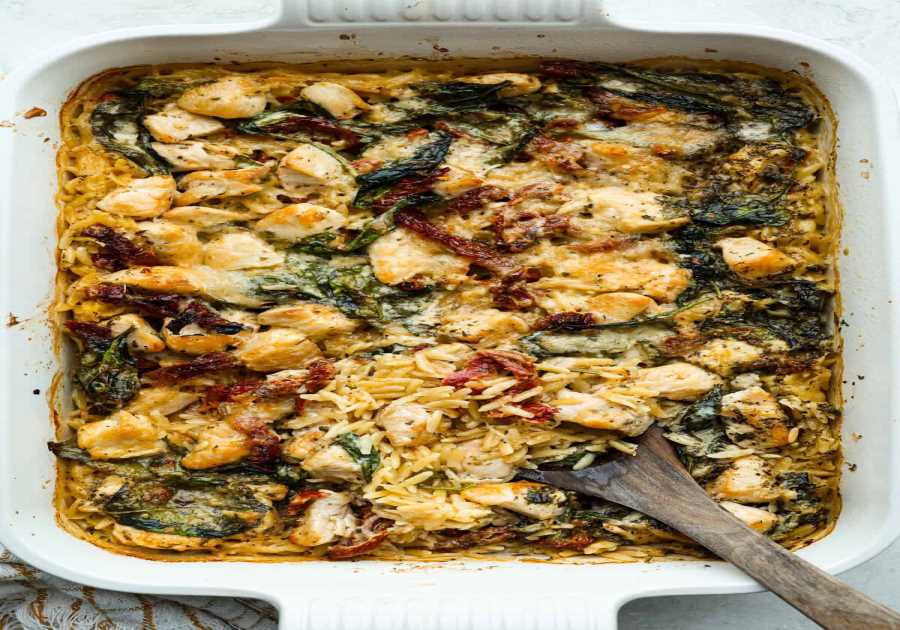 Tuscan Poultry Orzo Bake