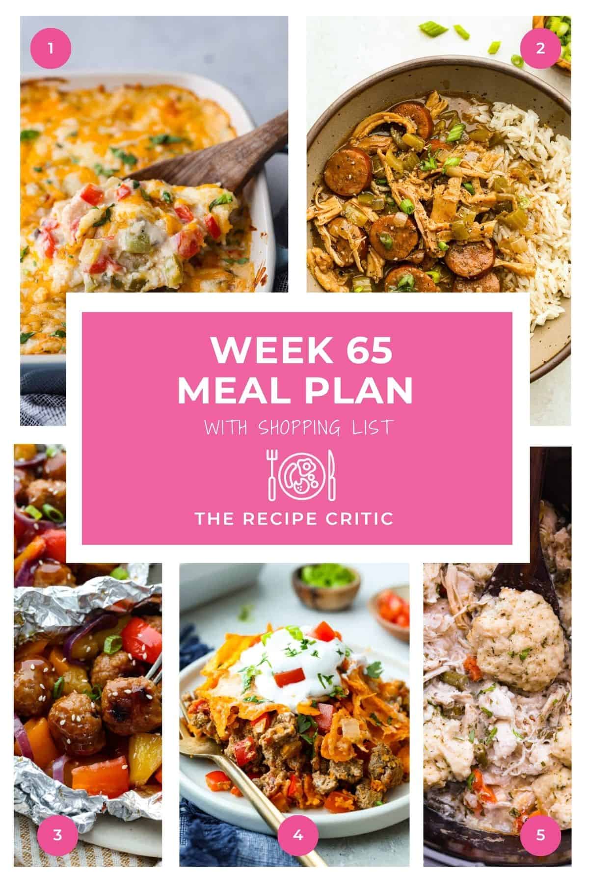 Weekly Meal Plan # 65.