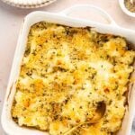 baked cauliflower in square baking dish