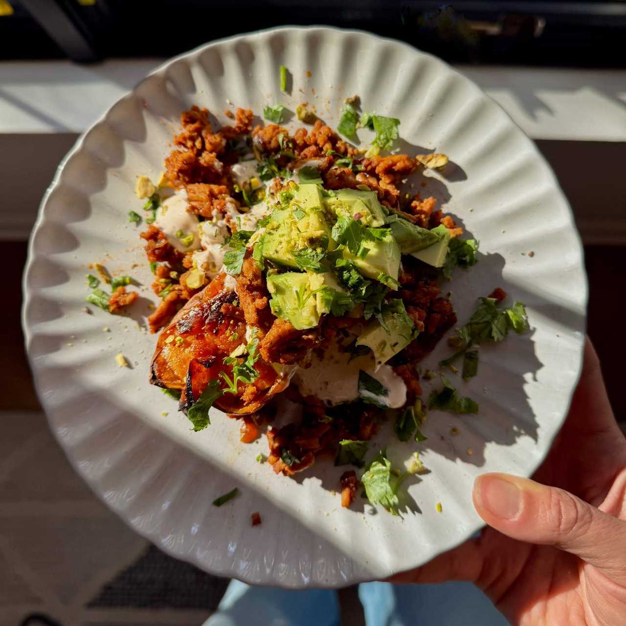 Roasted Sugary Food Potato Stacks with Chipotle Sauce