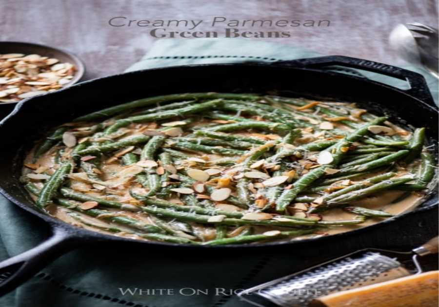 Creamy Environment-friendly Beans with Parmesan and Toasted Almonds