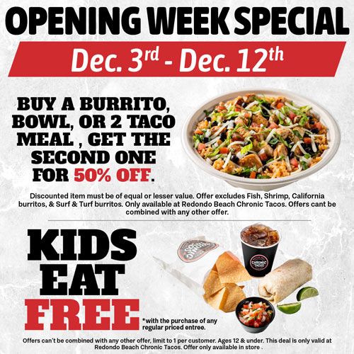 Chronic Tacos Celebrates Grand Opening in Redondo Beach With Week-Long Specials and Community Events