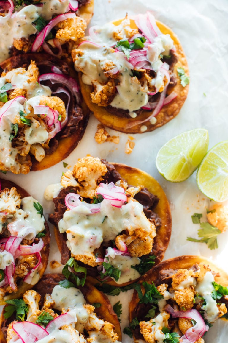 Black bean tostadas with queso.