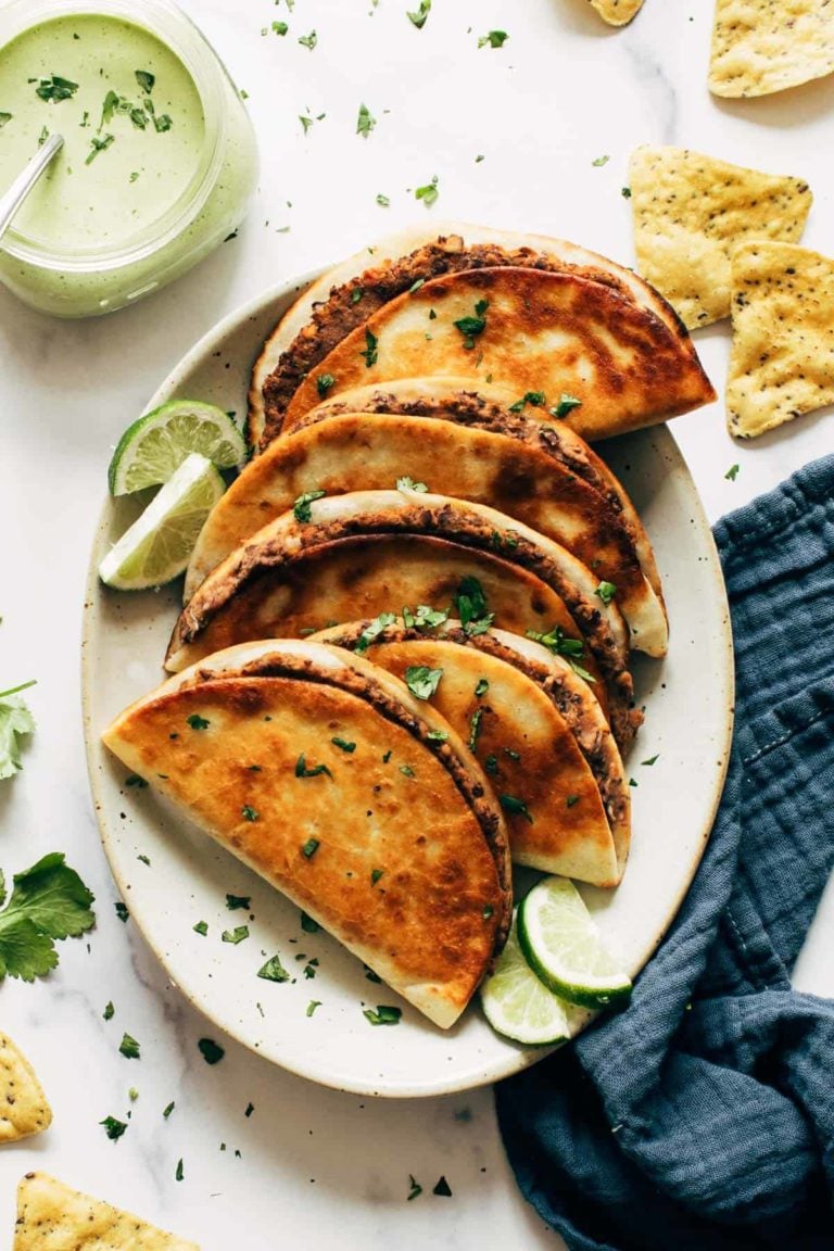 Black bean tacos on a plate.