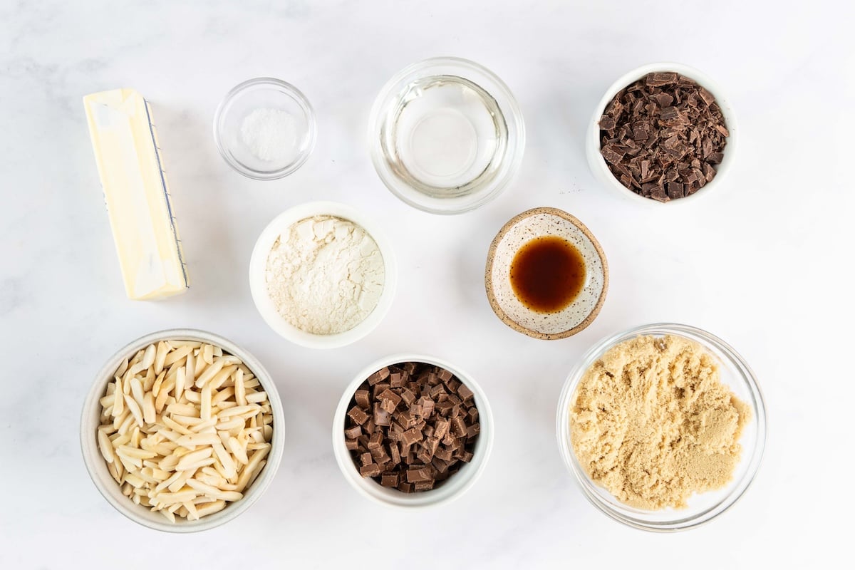 ingredients for florentine lace cookies