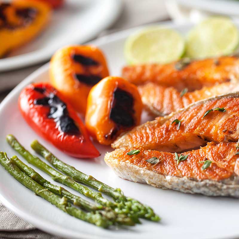 Lemon herb baked salmon - healthy romantic dinner for two