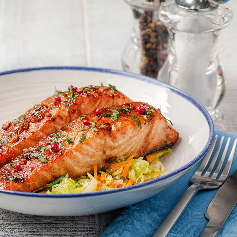 Honey garlic glazed salmon - sweet and savory date night dinner