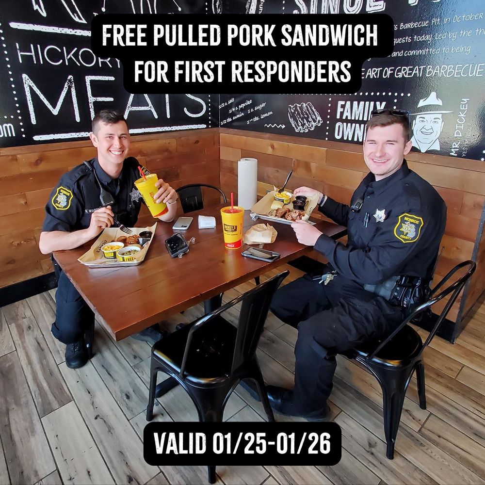 Dickey's Barbecue Pit Thanks First Responders with Free Pulled Pork Sandwich as Winter Storms Hit