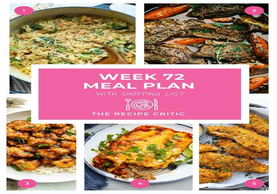 Weekly Dish Plan # 72.