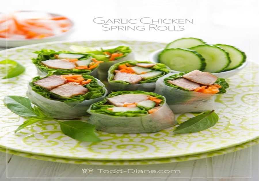 Garlic Hen Spring Rolls (Fresh and Healthy).