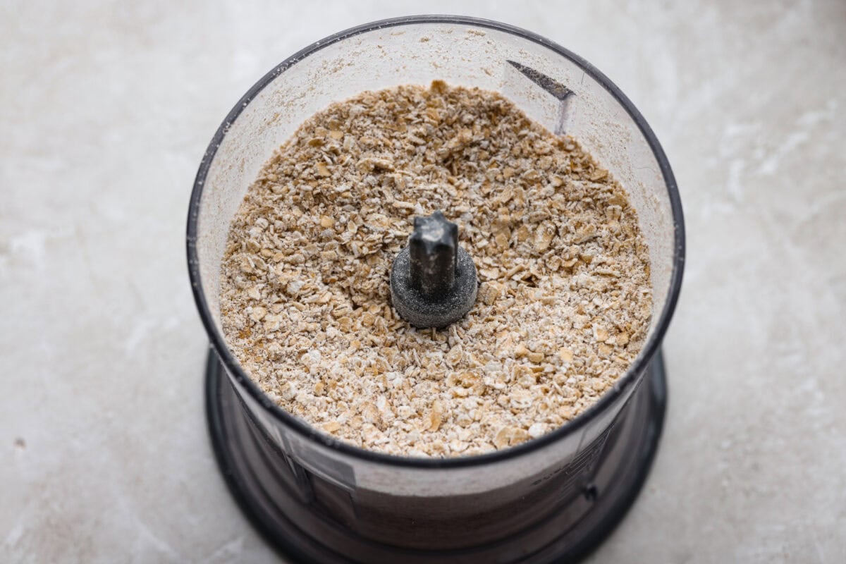 Oats in a food processor.