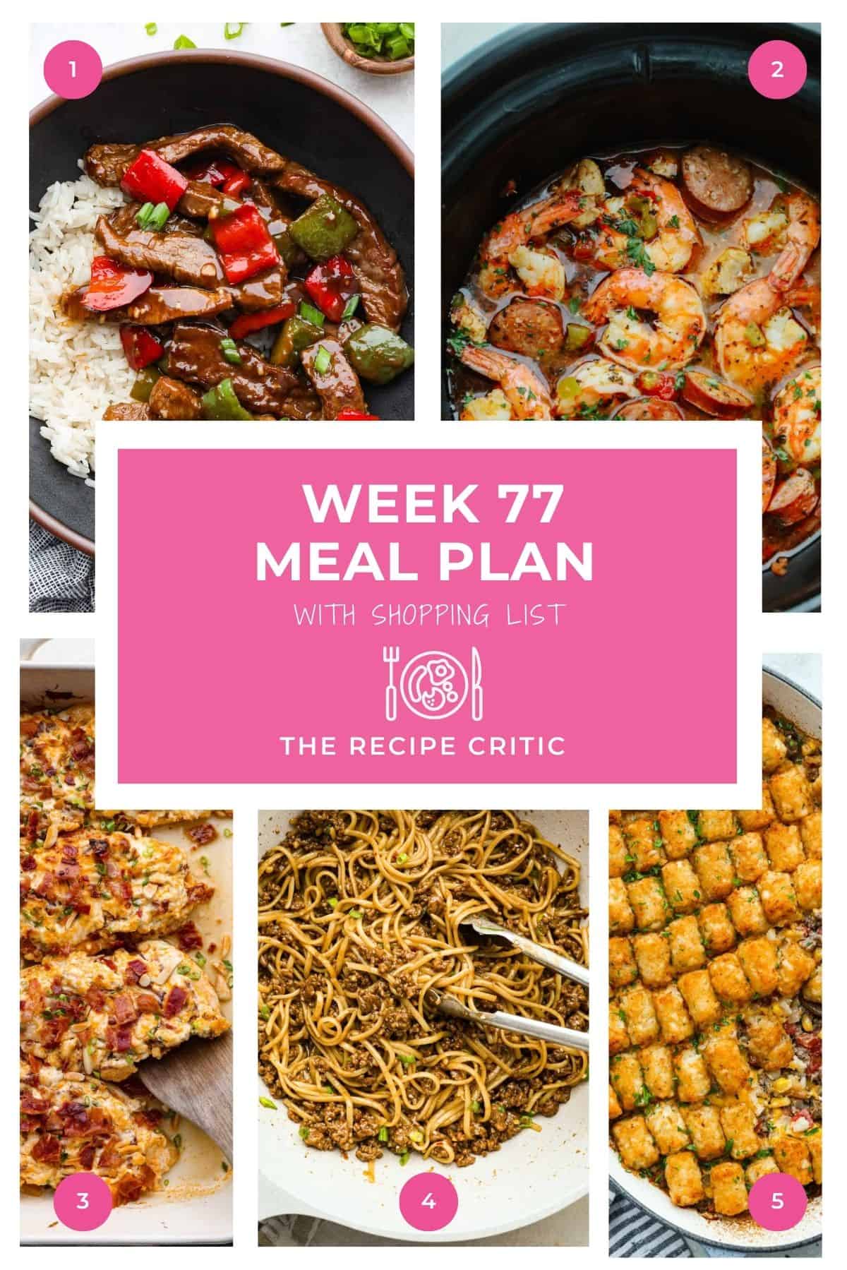 Weekly Meal Strategy # 77.