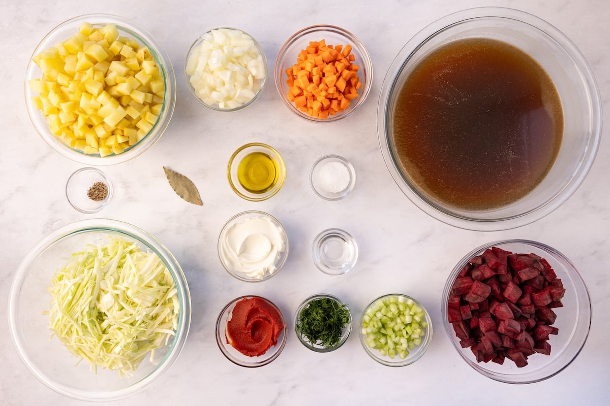 borscht ingredients