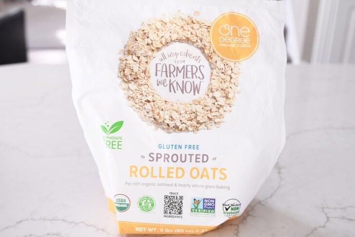 Bag of organic sprouted oats.