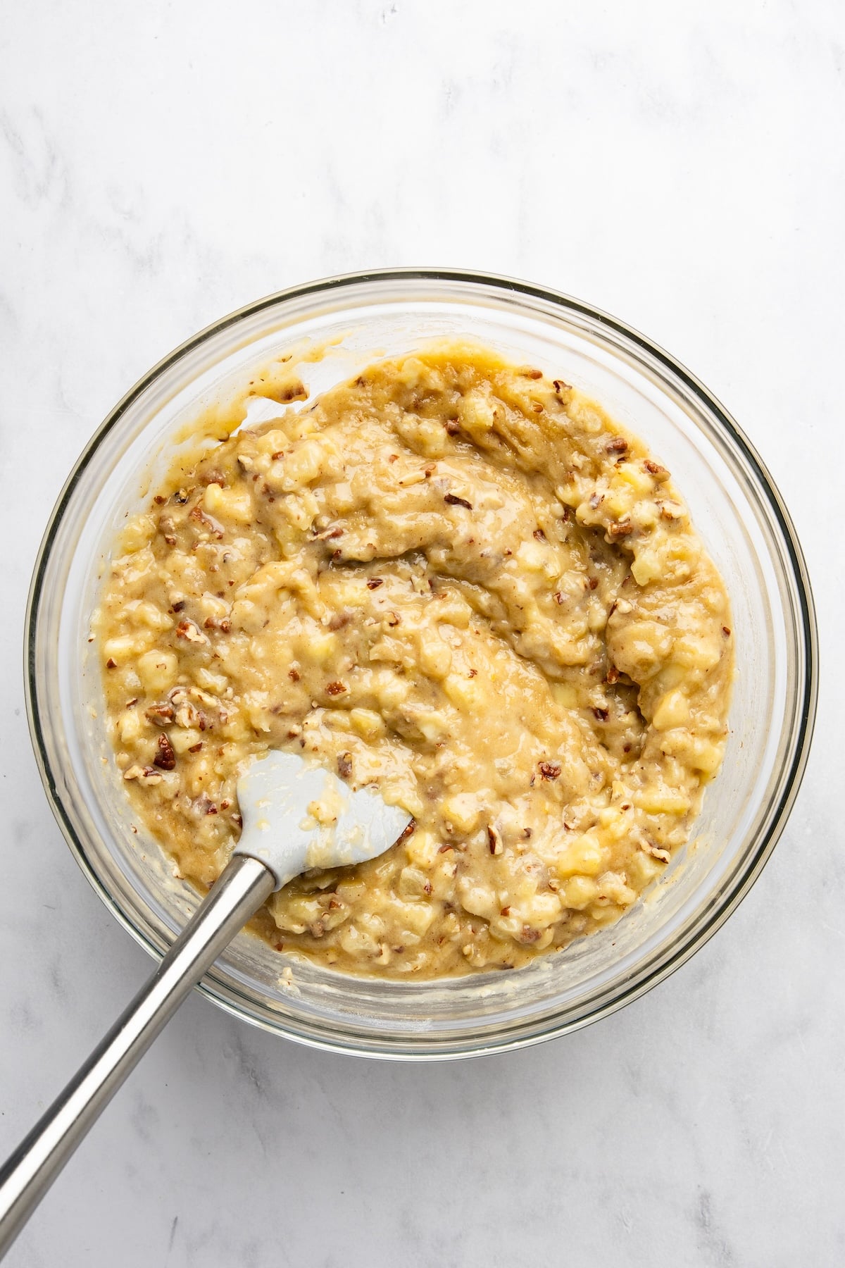 large bowl with completed cake batter