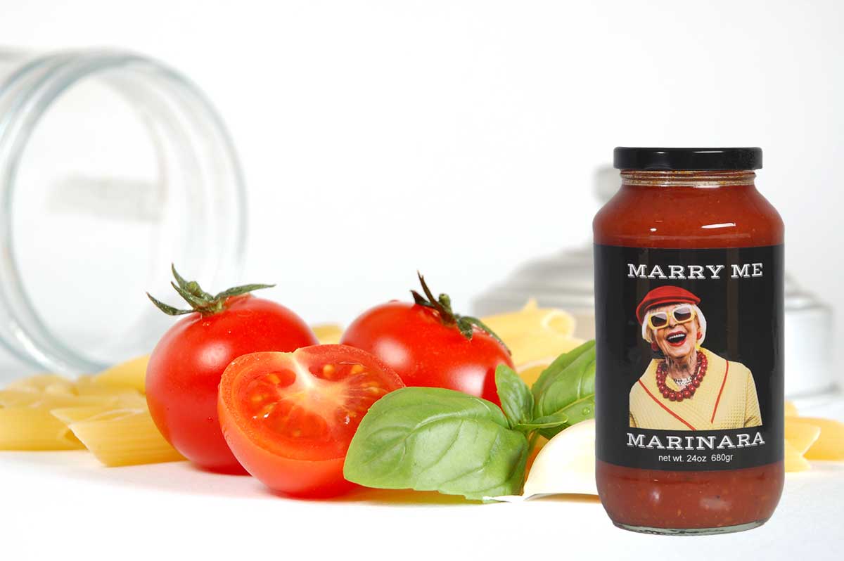 Marry Me Marinara — authentic Italian marinara sauce made with San Marzano tomatoes, cold-pressed olive oil, fresh garlic and basil