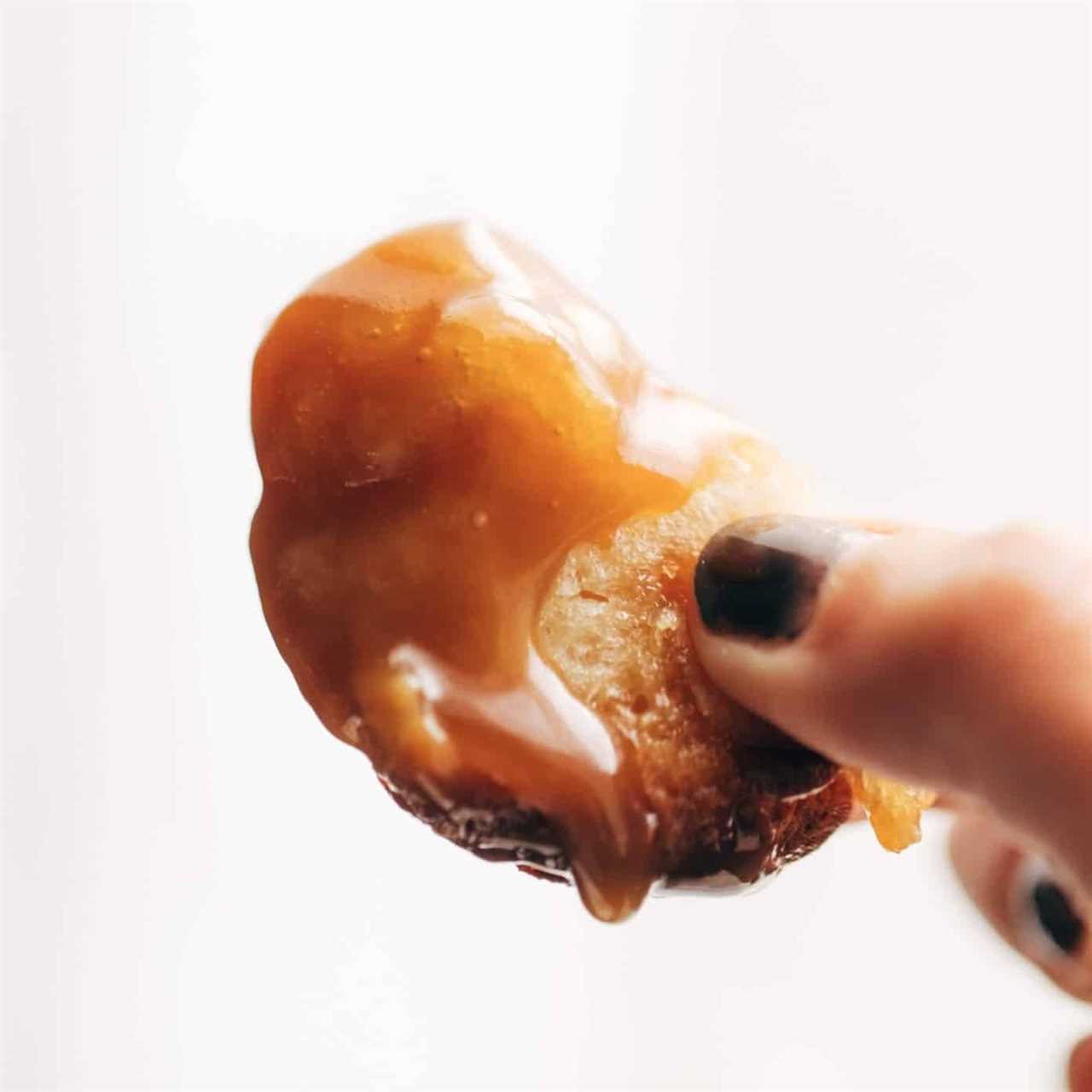 Piece of caramel monkey bread.
