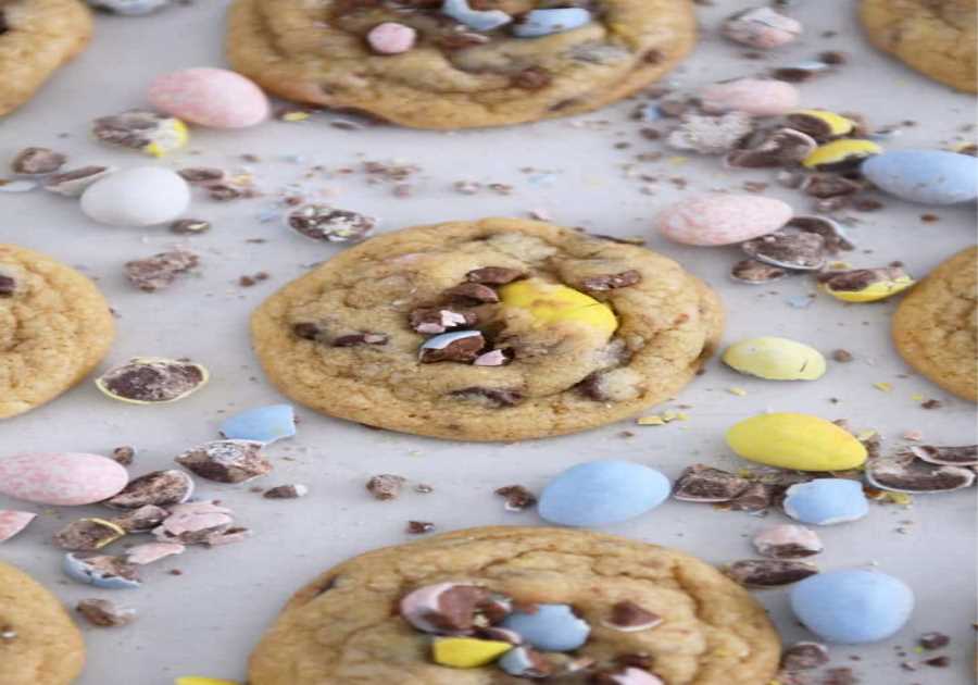 Cadbury Egg Chocolate Chip Cookies