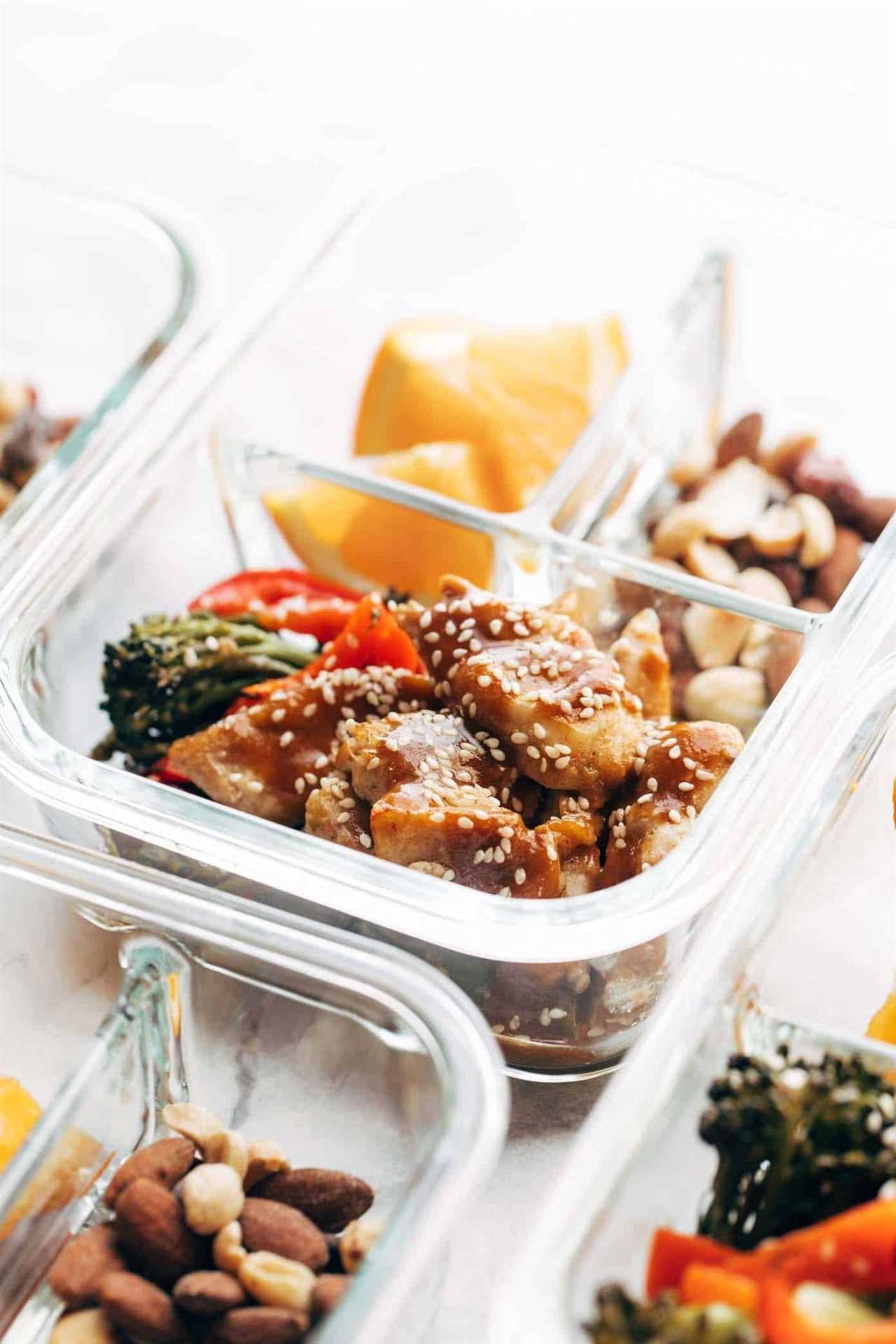 Garlic ginger chicken in a container.