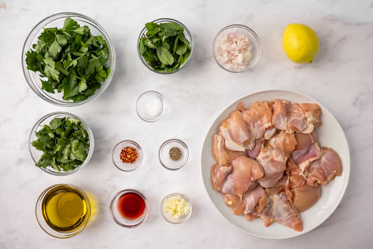 ingredients for chimichurri chicken thighs