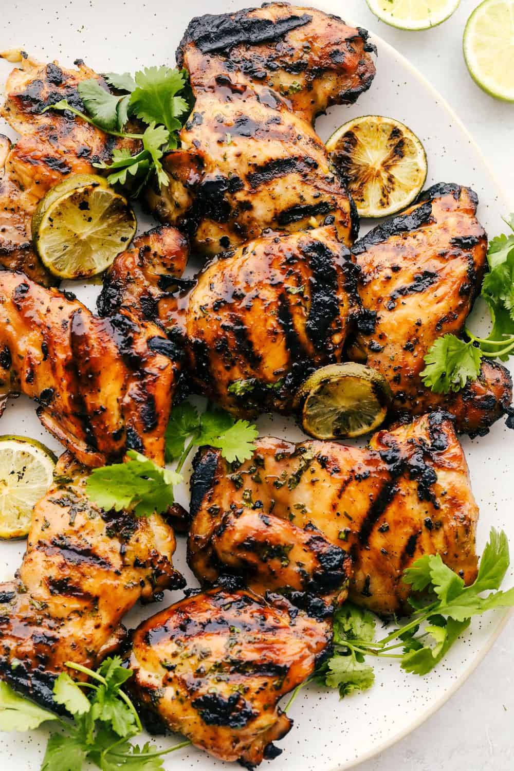 Grilled Honey Lime Cilantro Hen Thighs