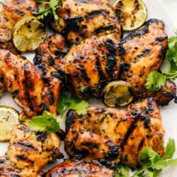 Grilled Honey Lime Cilantro Chicken Thighs