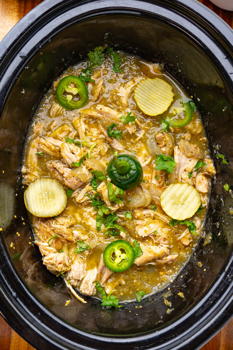 Slow Cooker Pickle Salsa Verde Hen