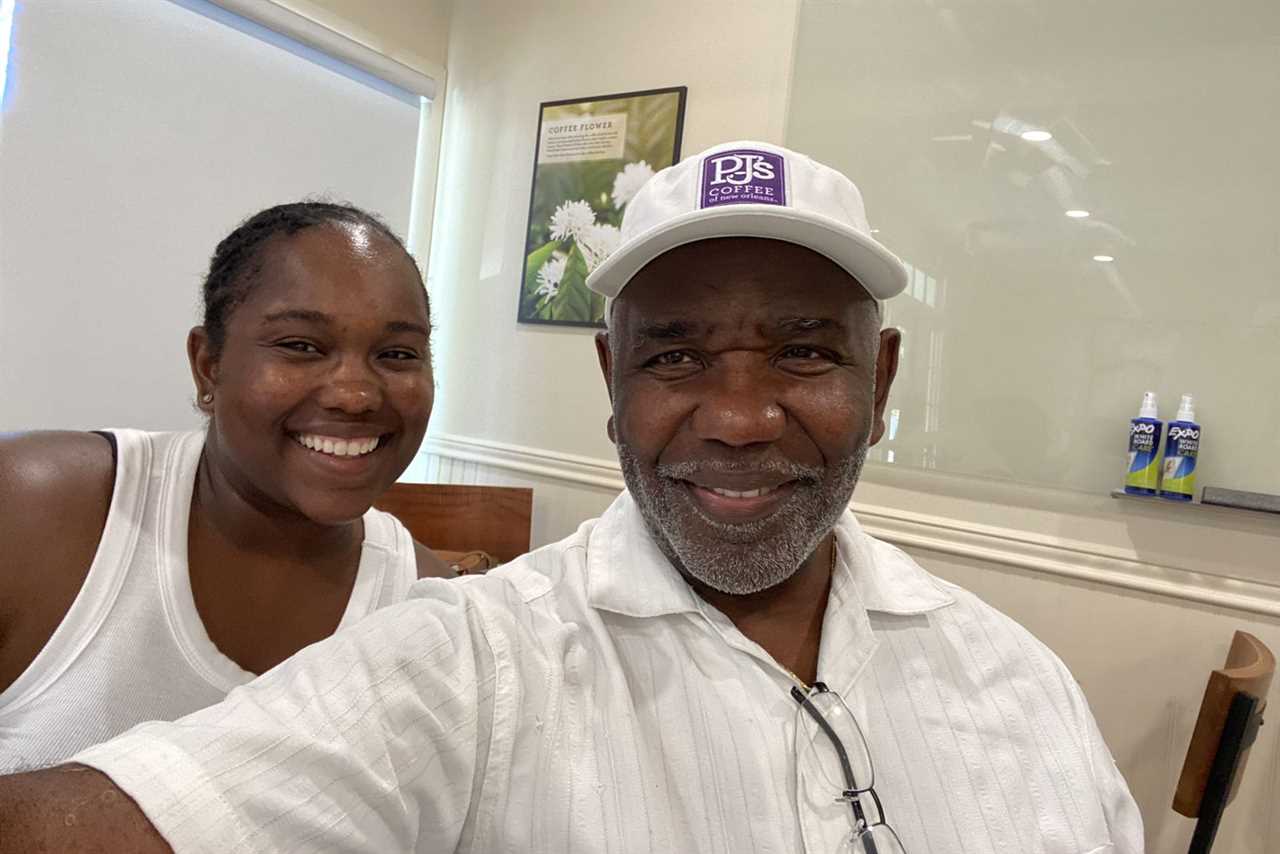 Clement Troutman and his daughter Jocelyn PJ's Coffee Brews Crescent City Flavor at Capitol Heights Grand Opening