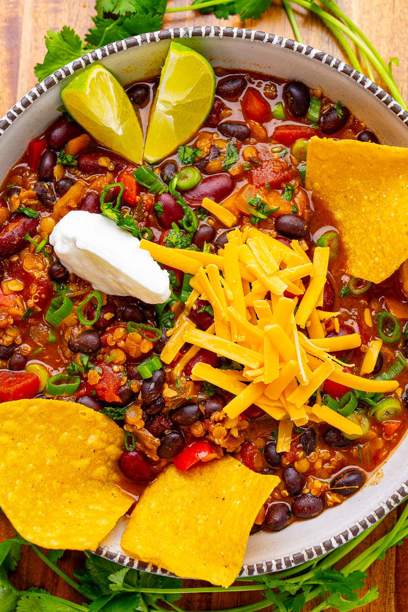Bean and Lentil Quinoa Chili