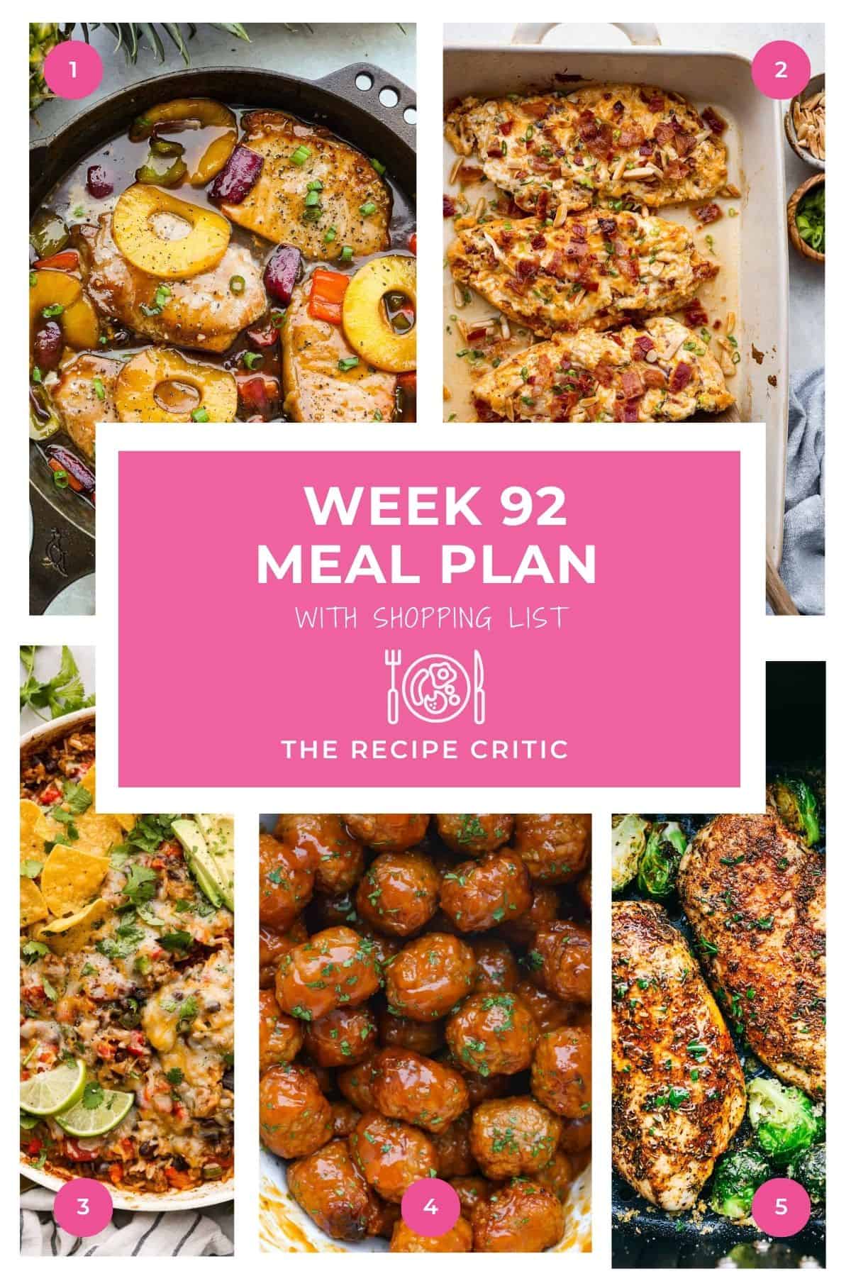Weekly Dish Plan # 92.