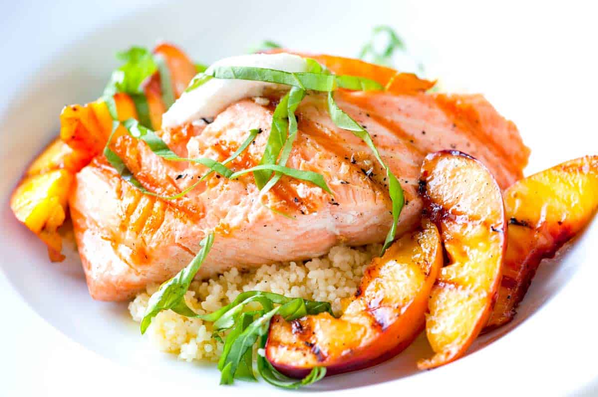 Grilled Salmon with Nectarines