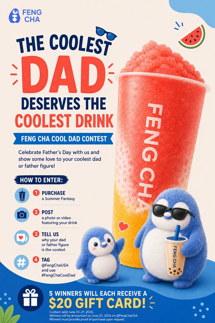 Feng Cha Launches Summer Fantasy, a New Tropical Drink and their Cool Dad Contest to Celebrate the First Days of Summer