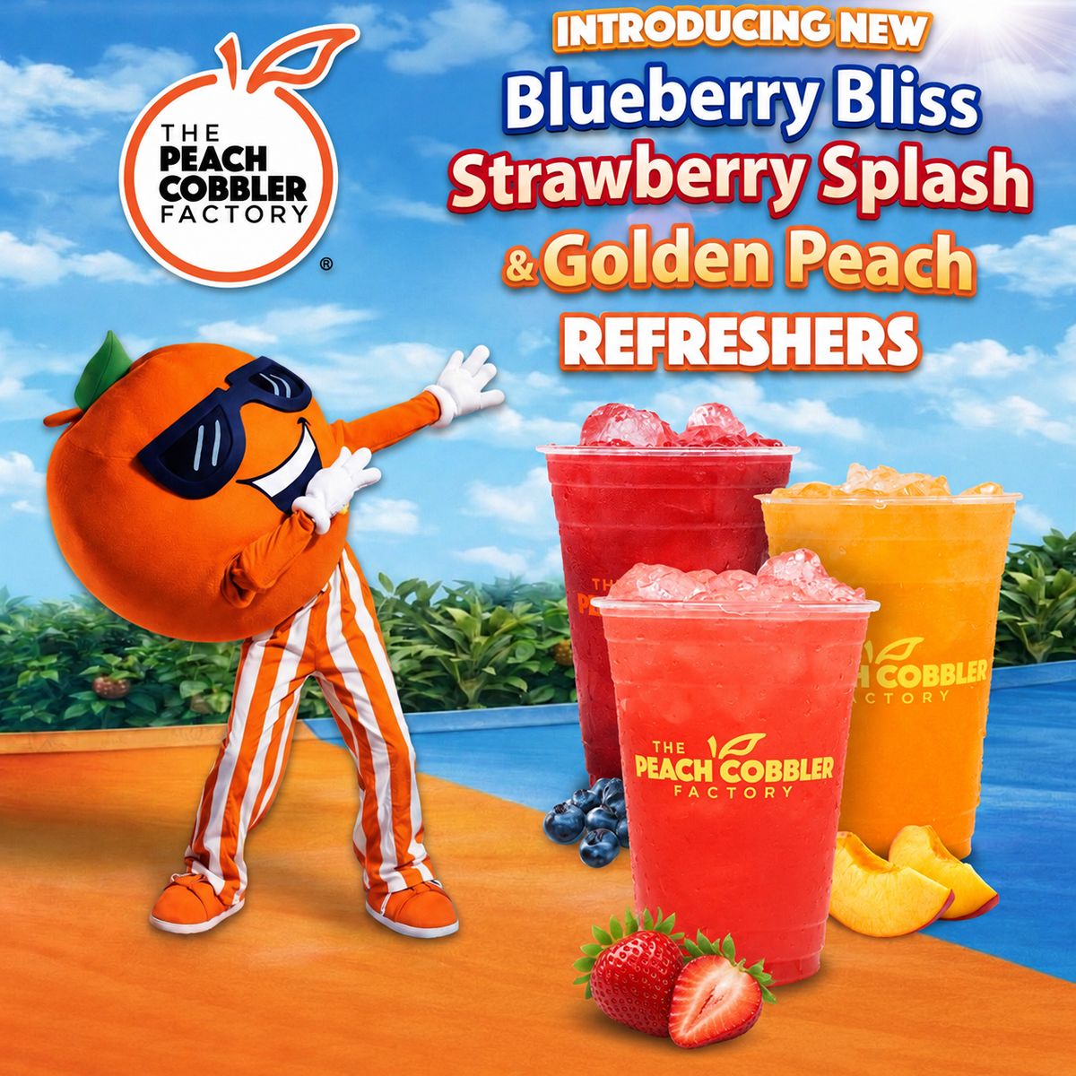 The Peach Cobbler Factory Introduces New Nationwide "PCF Refreshers" Beverage Line