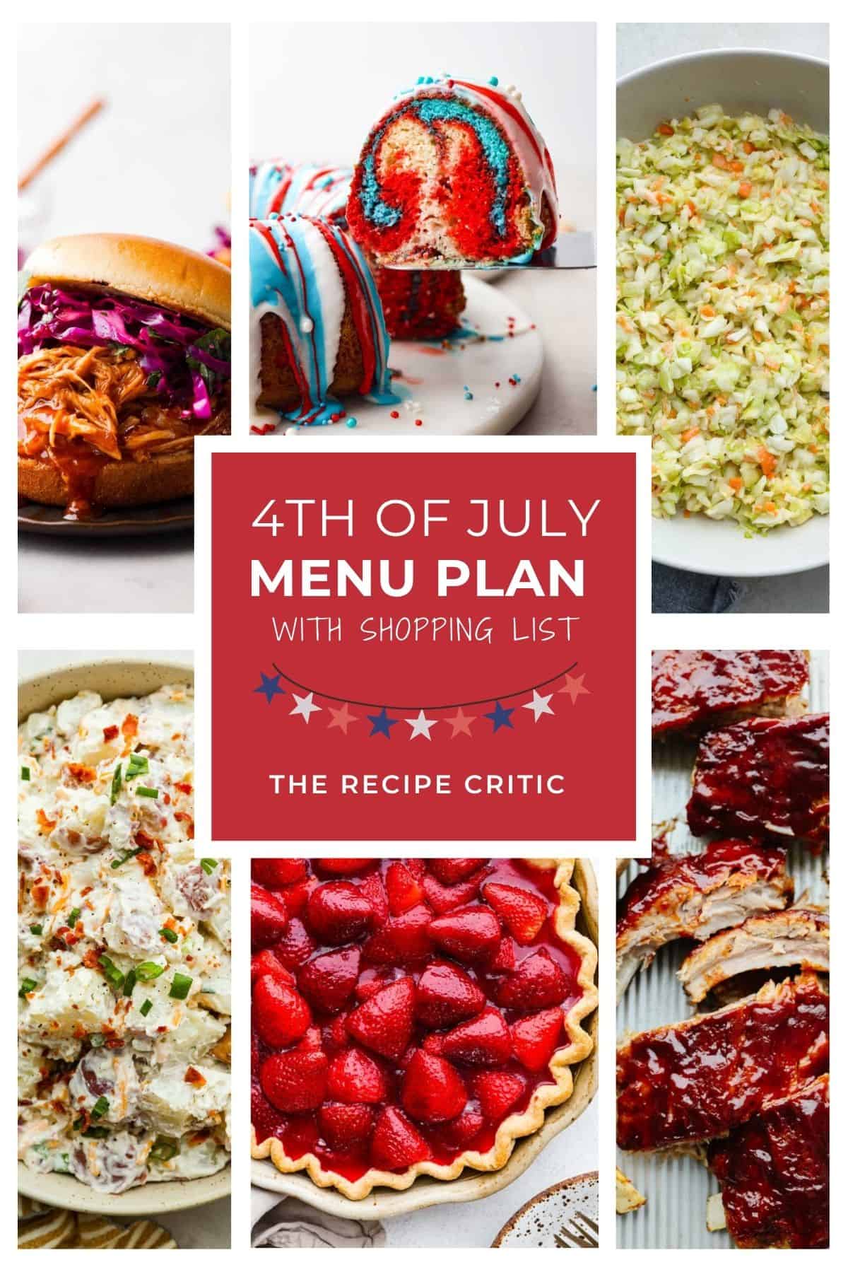 4th of July Menu Plan