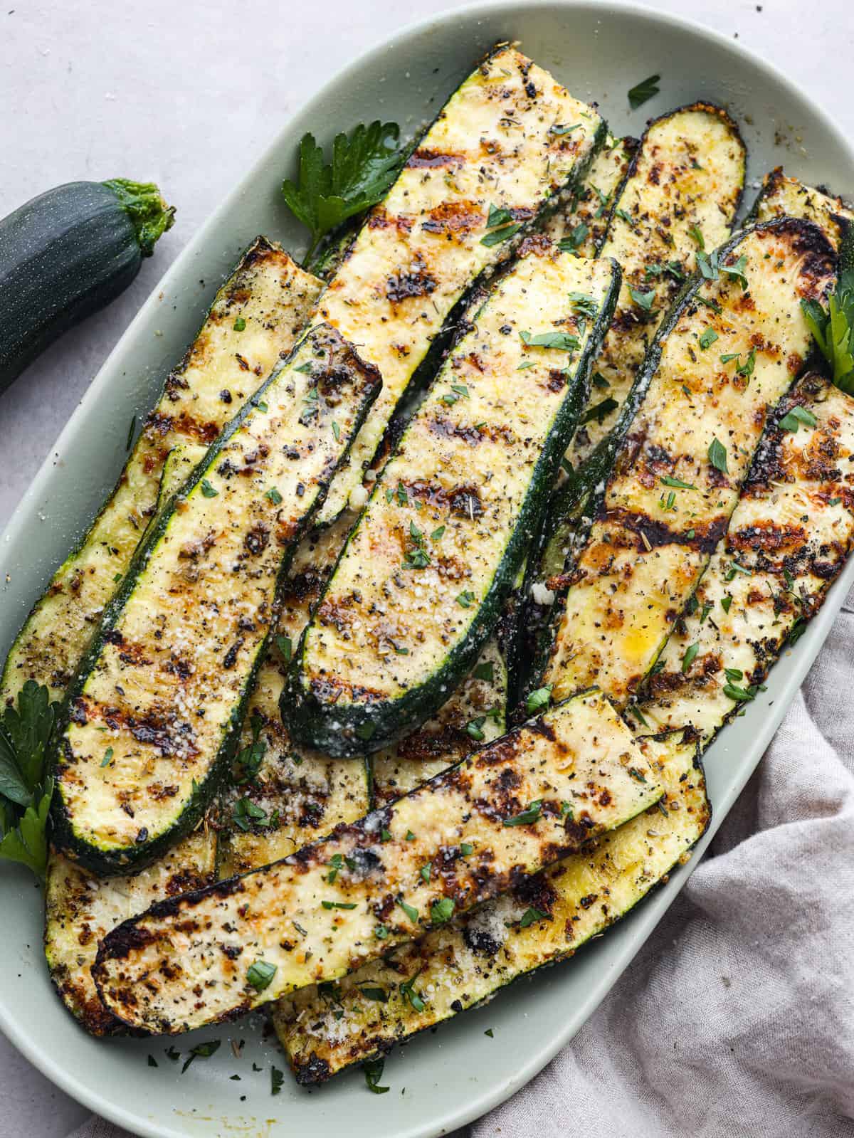 Crispy Parmesan Garlic Hen With Zucchini