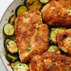 Crispy Parmesan Garlic Hen With Zucchini