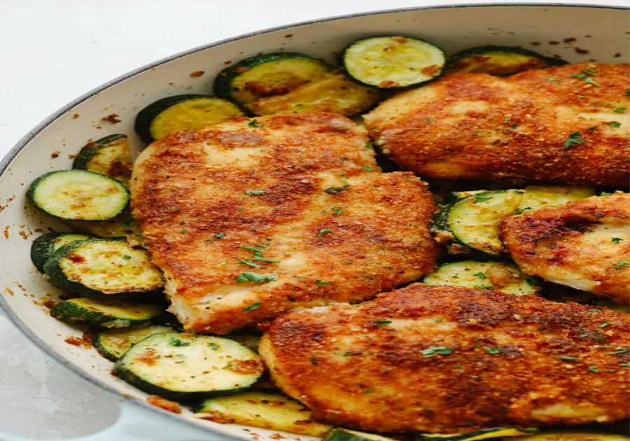 Crispy Parmesan Garlic Hen With Zucchini