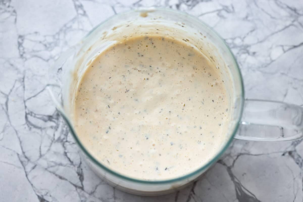 Dressing ingredients all mixed together. 