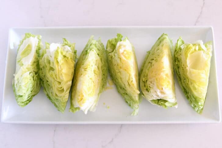 White platter with iceberg wedges.